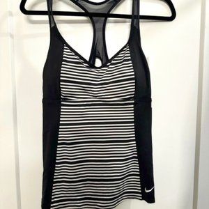NWT NIKE RACERBACK TANKINI LARGE - Black & White